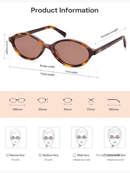Vintage Y2K Oval Polarized Sunglasses Handmade Acetate Narrow Face Lightweight main image 7